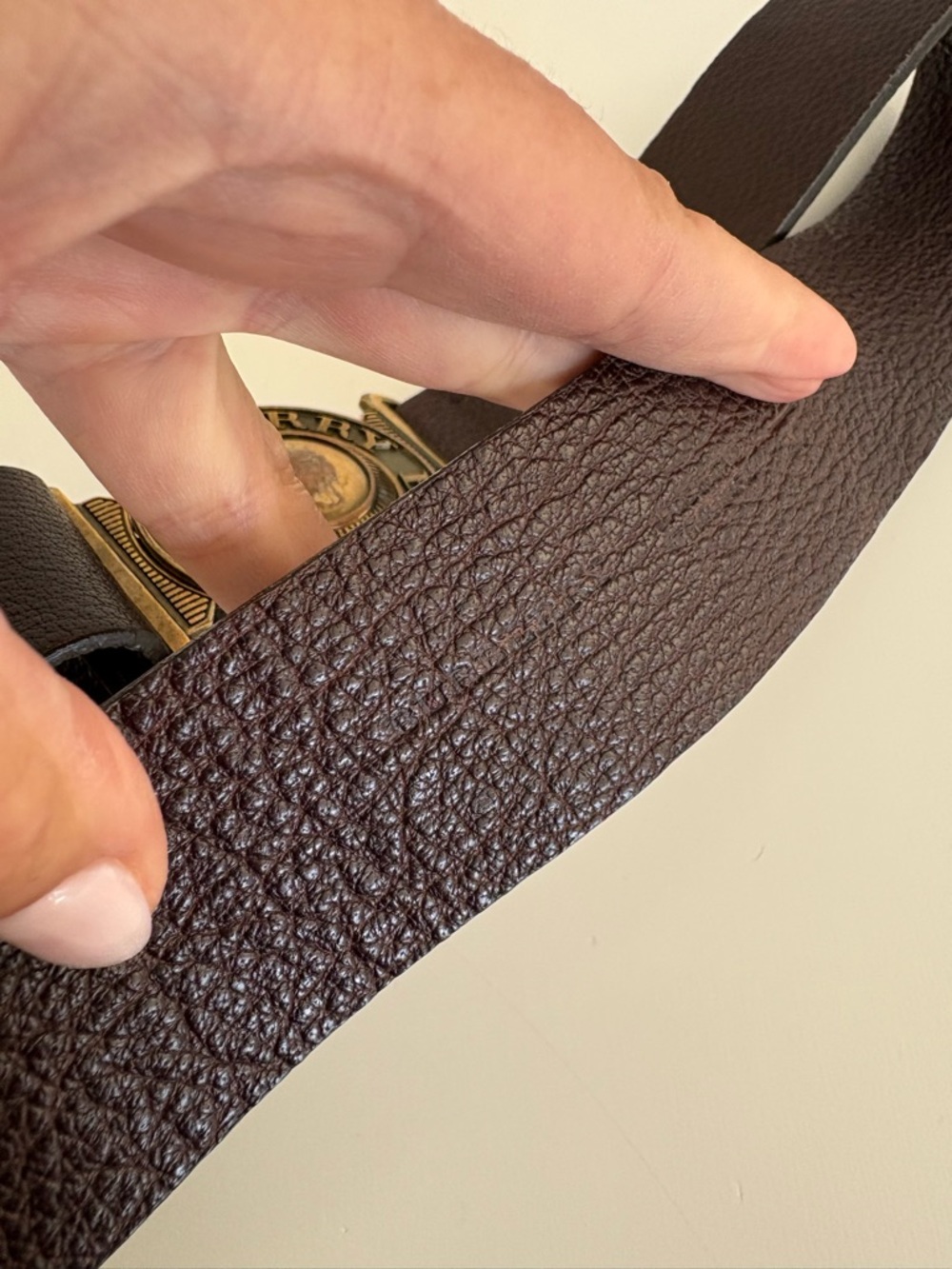 Auth BURBERRY Brown Leather Belt - Picture 8 of 9